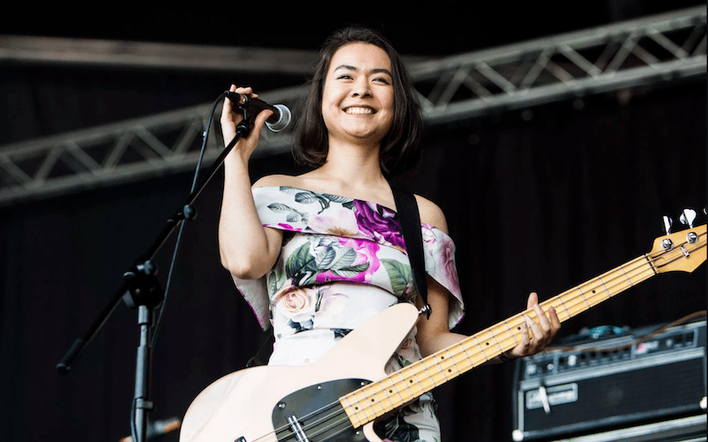 Mitski performs solo a capellaversion of "Nobody for SiriusXM, photo by Philip Cosores